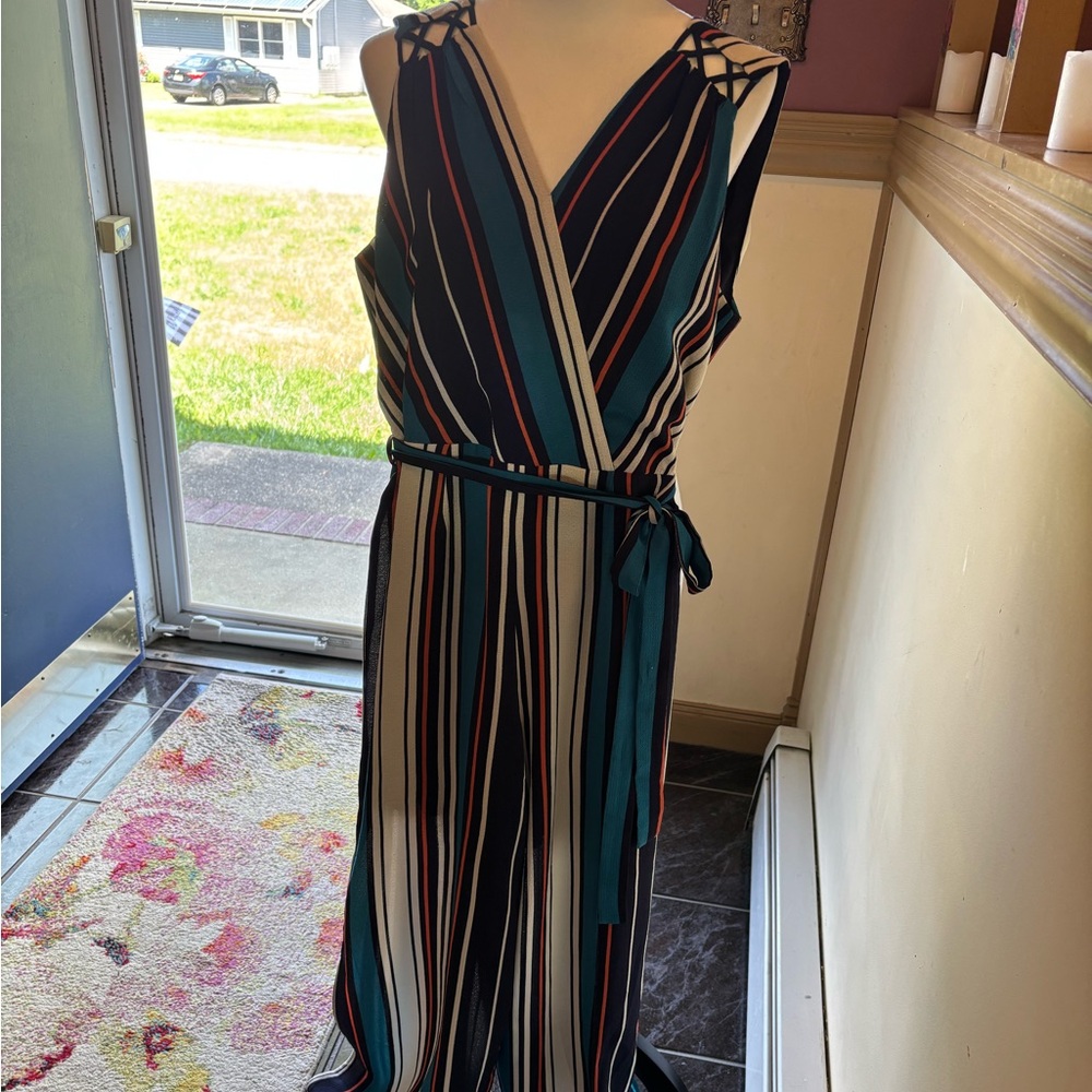 Monteau Black and Orange Sleeveless Wrap Maxi Jumpsuit Never worn